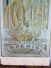 Load image into Gallery viewer, Vintage 1930s Art Nouveau, Moët & Chandon "Grand Crémant Impérial" Mucha Advertising Sign