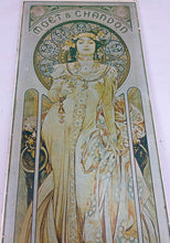 Load image into Gallery viewer, Vintage 1930s Art Nouveau, Moët & Chandon "Grand Crémant Impérial" Mucha Advertising Sign