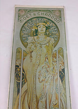 Load image into Gallery viewer, Vintage 1930s Art Nouveau, Moët & Chandon "Grand Crémant Impérial" Mucha Advertising Sign