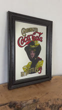 Load and play video in Gallery viewer, Vintage Coca Cola mirror, advertising sign, soft drink pop Americana style,retro wall art, carbonated Coca Cola in bottles 5 cents
