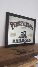 Load and play video in Gallery viewer, Historical Pennsylvania Railroad Company 1874 advertising mirror, Trains and rail stations, American transport picture, wall art