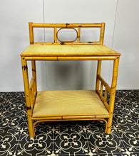 Load image into Gallery viewer, Lovely vintage chic Bohemian side table in comes with an original natural light cane colour and bamboo tone, which creates a superb interior design.