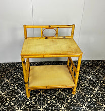Load image into Gallery viewer, Lovely vintage chic Bohemian side table in comes with an original natural light cane colour and bamboo tone, which creates a superb interior design.