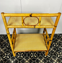Load image into Gallery viewer, Lovely vintage chic Bohemian side table in comes with an original natural light cane colour and bamboo tone, which creates a superb interior design.