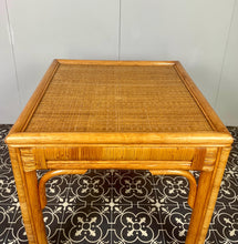 Load image into Gallery viewer, This lovely vintage chic Bohemian coffee table has an original natural light cane colour, bamboo tone, and rattan finish, creating a superb interior design.