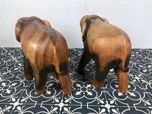 Load image into Gallery viewer, Pair Vintage Carved Asia Elephants sculpture, figure, art work, Home Decor, wooden rosewood