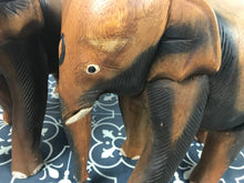 Load image into Gallery viewer, Pair Vintage Carved Asia Elephants sculpture, figure, art work, Home Decor, wooden rosewood