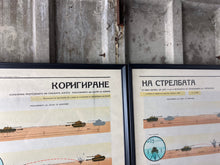 Load image into Gallery viewer, Vintage original tank, military, war poster, picture, communism, Eastern European, framed “Shooting correction “