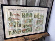 Load image into Gallery viewer, Vintage original military poster, hospital stretcher picture, Eastern European, war, communism “ First aid after airstrike”