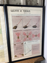 Load image into Gallery viewer, Vintage original military tanks war poster picture communism Eastern European collectible piece framed education school