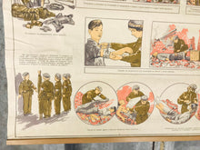 Load image into Gallery viewer, Original vintage military, first aid, after airstrike poster, picture, communism, Eastern European, collectable piece