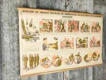 Load image into Gallery viewer, Original vintage military, first aid, after airstrike poster, picture, communism, Eastern European, collectable piece