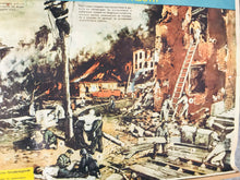 Load image into Gallery viewer, Vintage original military war poster, picture, communism, Eastern European, collectable piece, firefighting, educational