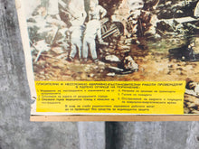 Load image into Gallery viewer, Vintage original military war poster, picture, communism, Eastern European, collectable piece, firefighting, educational