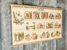 Load image into Gallery viewer, Original vintage military, first aid, after airstrike poster, picture, communism, Eastern European, collectable piece