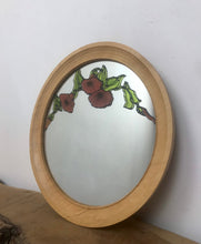 Load image into Gallery viewer, Lovely vintage stained glass, round rose mirror, collectibles piece