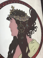 Load image into Gallery viewer, Glamorous vintage art nouveau picture mirror wall art lady collectibles
