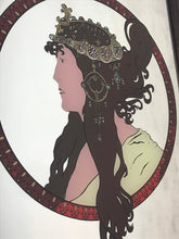 Load image into Gallery viewer, Glamorous vintage art nouveau picture mirror wall art lady collectibles