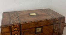 Load image into Gallery viewer, Beautiful antique Victorian 19th century 1800’s writing slope chest box marquetry walnut stunning
