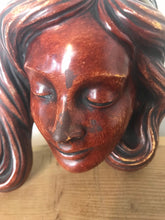 Load image into Gallery viewer, Vintage Art nouveau wall hanging, plaque, sign, lady face, German design collectibles