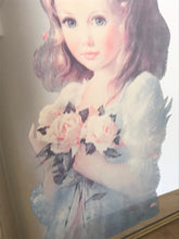 Load image into Gallery viewer, Vintage Victorian young girl, flowers pictures mirror, collectibles piece