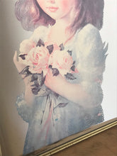 Load image into Gallery viewer, Vintage Victorian young girl, flowers pictures mirror, collectibles piece