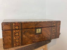 Load image into Gallery viewer, Beautiful antique Victorian 19th century 1800’s writing slope chest box marquetry walnut stunning