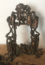 Load image into Gallery viewer, Beautiful 19th century Victorian antique brass classical rococo picture portrait frame ballroom dancing 1912