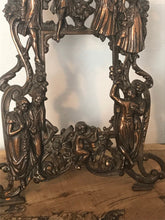 Load image into Gallery viewer, Beautiful 19th century Victorian antique brass classical rococo picture portrait frame ballroom dancing 1912