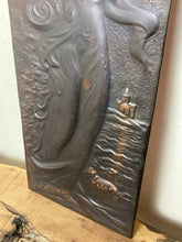 Load image into Gallery viewer, Vintage art nouveau lady copper plaque, wall art decoration, legend of Tamar