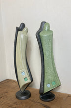 Load image into Gallery viewer, Mid century, designer art deco metal and plaster sculptures, art figure collectible abstract piece