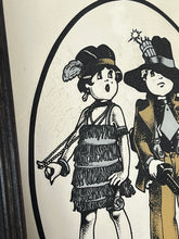 Load image into Gallery viewer, The tough guy gangster vintage mirror, Paul Bryn Davies, art deco, retro, kitsch, wall art, illustration.