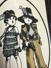 Load image into Gallery viewer, The tough guy gangster vintage mirror, Paul Bryn Davies, art deco, retro, kitsch, wall art, illustration.