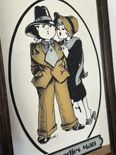 Load image into Gallery viewer, The ladies man gangster vintage mirror, Paul Bryn Davies, art deco, retro, kitsch, wall art, illustration.