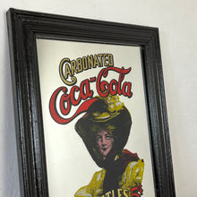 Load image into Gallery viewer, Vintage Coca Cola mirror, advertising sign, soft drink pop Americana style,retro wall art, carbonated Coca Cola in bottles 5 cents