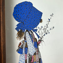 Load image into Gallery viewer, Wonderful vintage Holly Hobbie patchwork mirror, children art, retro, kitsch, nostalgic picture