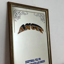 Load image into Gallery viewer, Striking Ancit fuel mirror with vivid bold fonts on the branding with further wording toward the bottom with an intricate Victorian border to create a stand-out advertising piece.