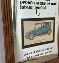 Load image into Gallery viewer, Vintage prestige Rolls Royce Silver Ghost 1912 advertising mirror featuring a glamourous design with antique pictures of the luxury car in intricate finish, excellent quotes in stylish fonts with a straight gold border.