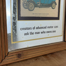 Load image into Gallery viewer, Vintage prestige Rolls Royce Silver Ghost 1912 advertising mirror featuring a glamourous design with antique pictures of the luxury car in intricate finish, excellent quotes in stylish fonts with a straight gold border.