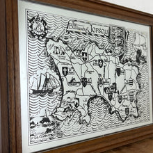 Load image into Gallery viewer, The Bailiwick of Jersey historic vintage maps, vintage mirror, Great Britain picture, collectable wall art