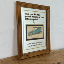 Load image into Gallery viewer, Vintage prestige Rolls Royce Silver Ghost 1912 advertising mirror featuring a glamourous design with antique pictures of the luxury car in intricate finish, excellent quotes in stylish fonts with a straight gold border.