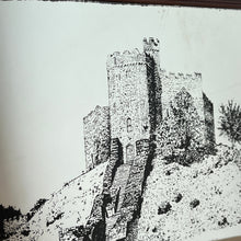 Load image into Gallery viewer, Vintage picture mirror of Great Cardiff Castle, The Norman Keep historical mirror, Wales history, wall art, knights, soldier, royalty