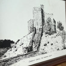 Load image into Gallery viewer, Vintage picture mirror of Great Cardiff Castle, The Norman Keep historical mirror, Wales history, wall art, knights, soldier, royalty