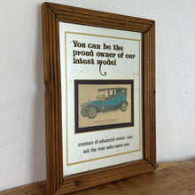 Load image into Gallery viewer, Vintage prestige Rolls Royce Silver Ghost 1912 advertising mirror featuring a glamourous design with antique pictures of the luxury car in intricate finish, excellent quotes in stylish fonts with a straight gold border.