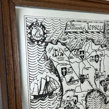 Load image into Gallery viewer, The Bailiwick of Jersey historic vintage maps, vintage mirror, Great Britain picture, collectable wall art