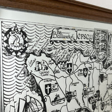 Load image into Gallery viewer, The Bailiwick of Jersey historic vintage maps, vintage mirror, Great Britain picture, collectable wall art