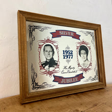 Load image into Gallery viewer, Wonderful vintage Silver Jubilee collectable mirror, Queen, Philip, Royal souvenir, memorabilia, wall art, picture, London