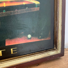 Load image into Gallery viewer, An amazing game of Fate by Chris Consani features Hollywood stars from the 40s and 50s featuring the stars in a pool hall with quality details with fantastic craftsmanship with intricate detail, the artwork comes on a raised sculptural wooden sign.