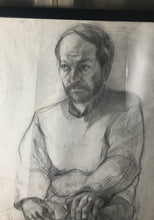 Load image into Gallery viewer, Stylish original vintage 1960’s pencil drawing old man wearing jumper