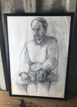 Load image into Gallery viewer, Stylish original vintage 1960’s pencil drawing old man wearing jumper